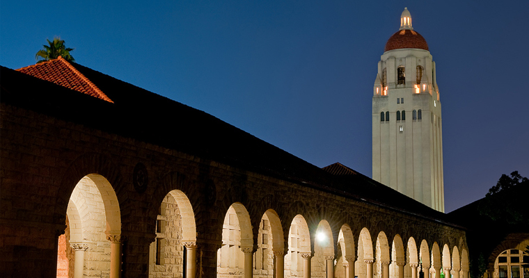 A photograph of Hoover Tower on the Stanford University campus