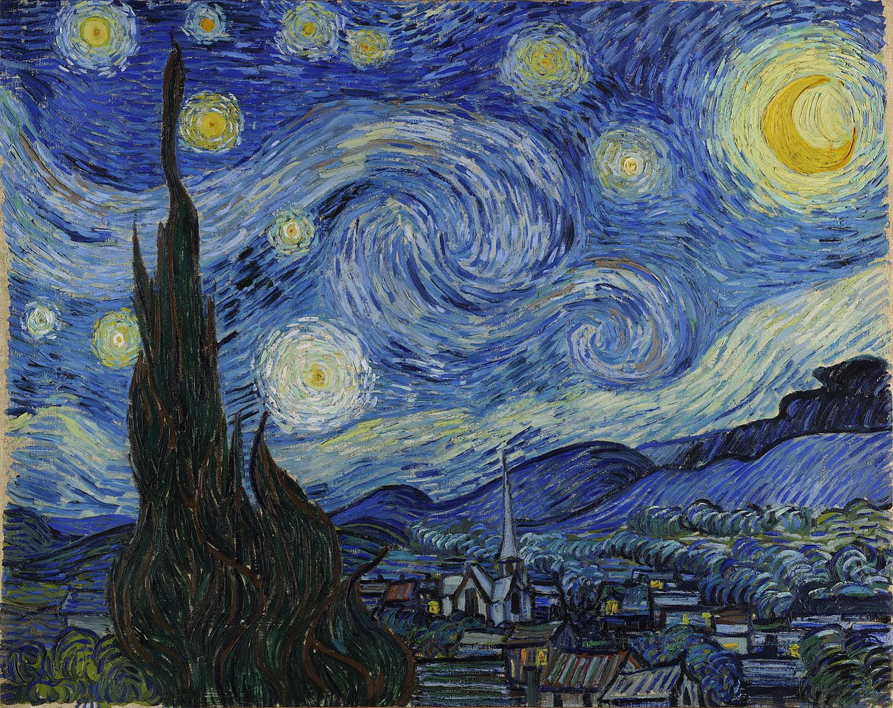 Vincent Van Gogh's famous artwork titled 'The Starry Night'